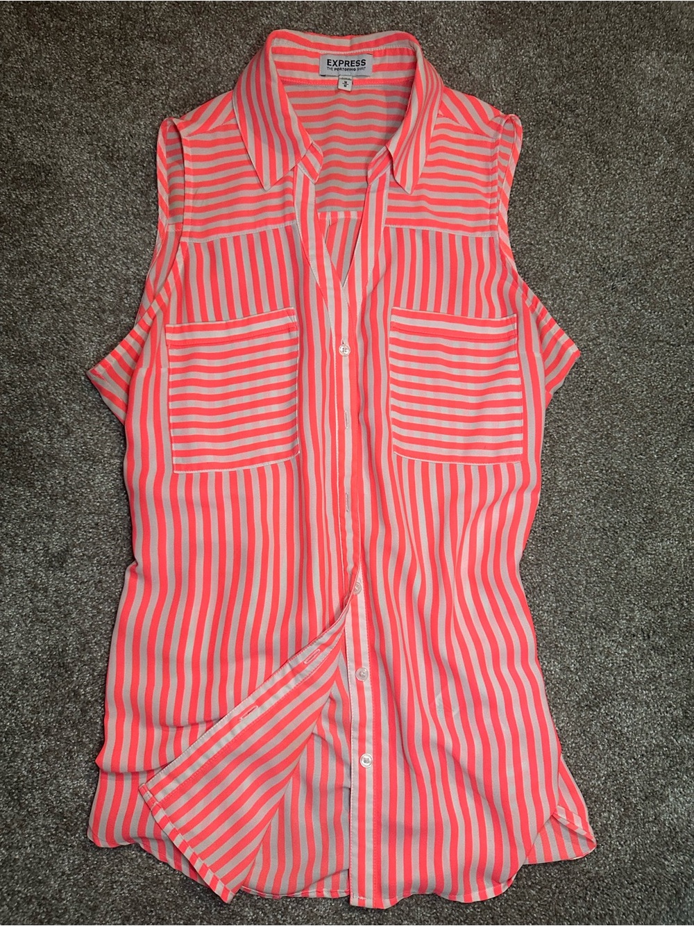 Express Portofino Sleeveless Button-Down Shirt